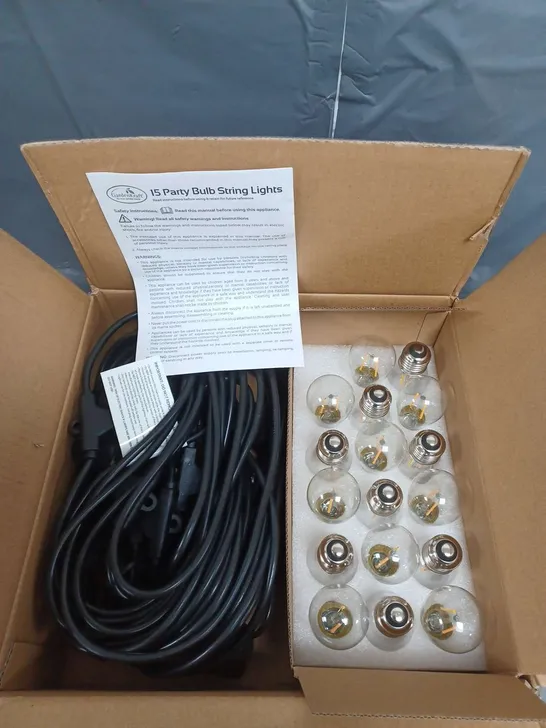 BOXED 15-BULBS PARTY STRING LIGHT WARM WHITE 