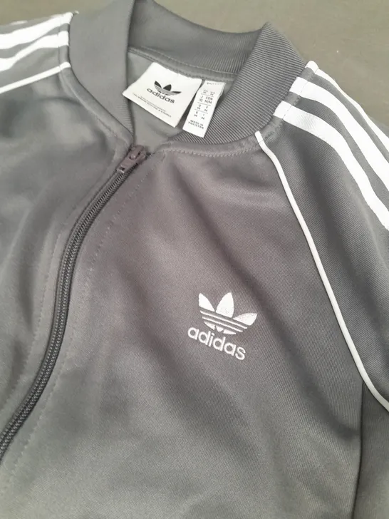 ADIDAS ZIP UP LONG SLEEVE JACKET IN GREY - UK MEDIUM