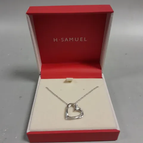 H. SAMUEL HEART PENDANT SILVER NECKLACE 