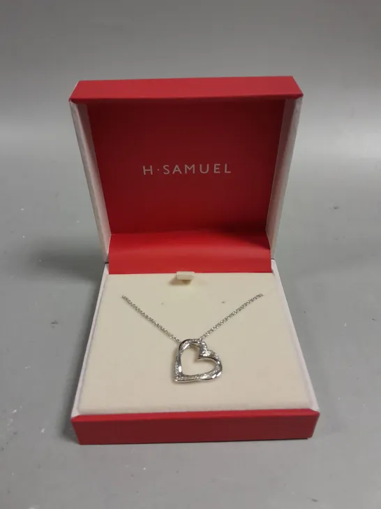 H. SAMUEL HEART PENDANT SILVER NECKLACE 