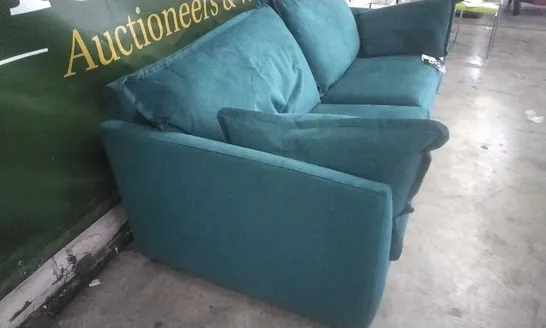 QUALITY BRITISH MADE THE LOUNGE COMPANY HARDWOOD FRAMED COLETTE-FOAM FOUR SEATER EVENING TEAL SOFA