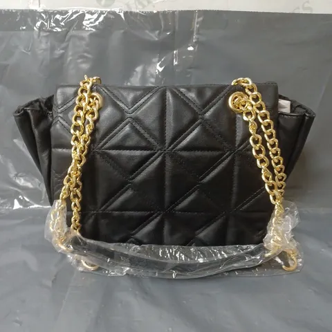 STUDIO BLACK QUILTED FAUX LEATHER HANDBAG BLACK