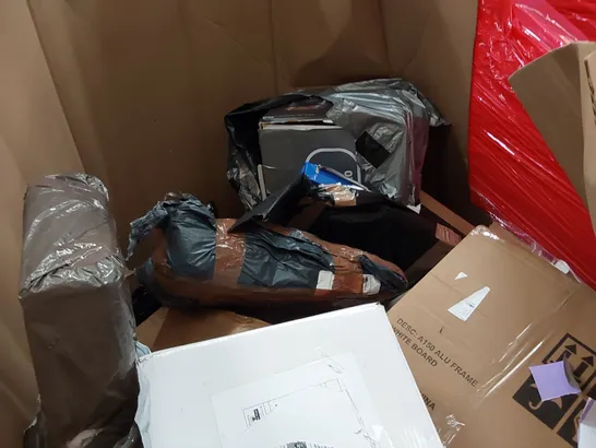 PALLET OF ASSORTED ITEMS INCLUDING: 24" LED MONITOR, AIR FRYER, OFFICE CHAIR, CEILING LIGHT, CHAIR MAT