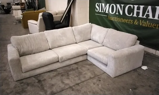 QUALITY DESIGNER CREAM JUMBO CORNER SOFA 