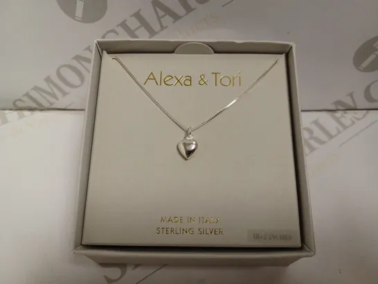 ALEXA & TORI STERLING SILVER NECKLACE WITH HEART PENDANT