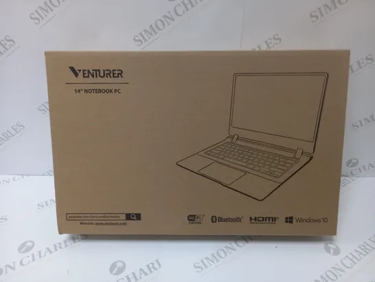 BRAND NEW BOXED VENTURER EUROPA 14 PLUS 14" FULL HD LAPTOP INTEL 2.6GHZ 64GB SSD 4GB RAM - BLACK