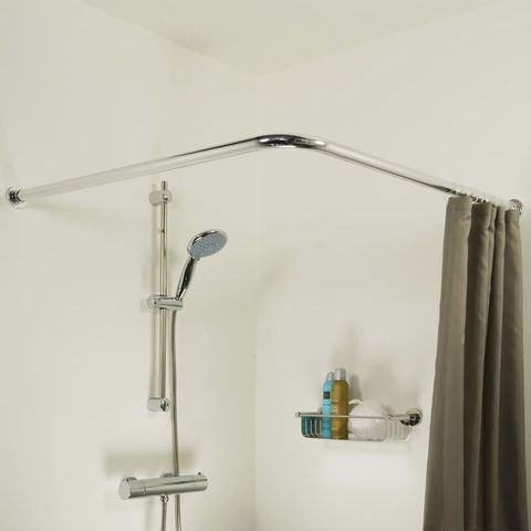 ACKLEY 90CM L-SHAPED TENSION SHOWER CURTAIN BALL