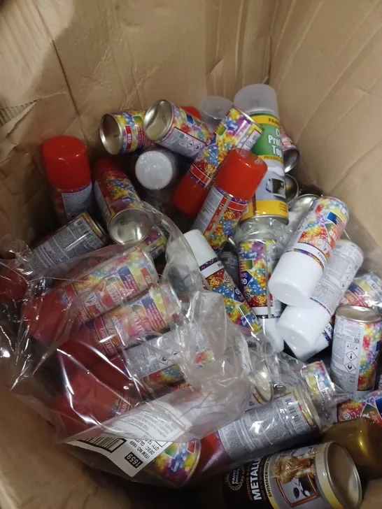 LARGE BOX OF ASSORTED SPRAY PAINTS - COLLECTION ONLY 