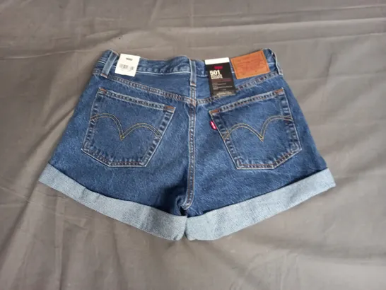 LEVI'S 501 ROLLED SHORTS IN BLUE DENIM SIZE 28W