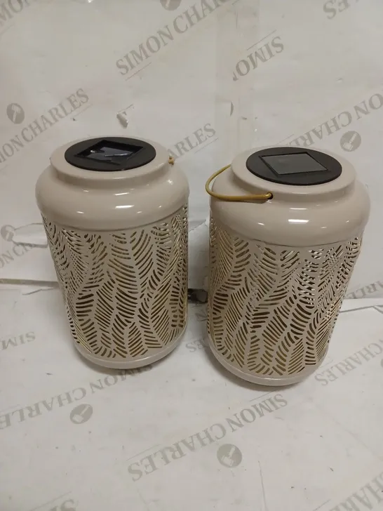 GARDEN REFLECTIONS SET OF 2 PATTERNED SOLAR LANTERNS