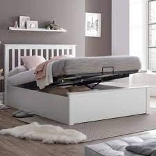 BOXED PHOENIX OTTOMAN BED - WHITE // SIZE: DOUBLE (4 BOXES)