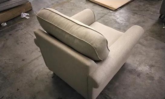 QUALITY DESIGNER BEIGE FABRIC ARMCHAIR 