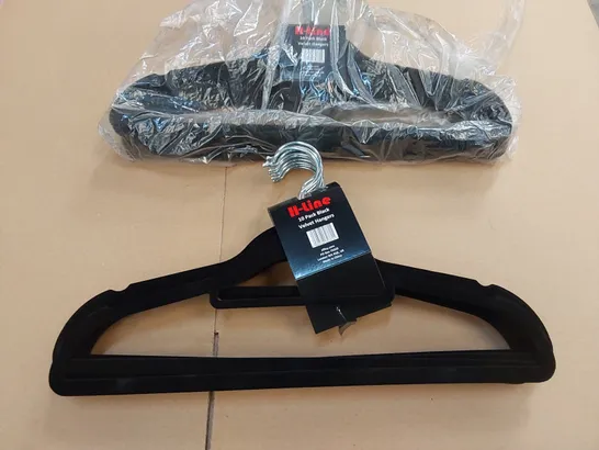 BOXED 2 x 10pcs PACKS OF H-LINE VELVET HANGERS  (1 BOX)