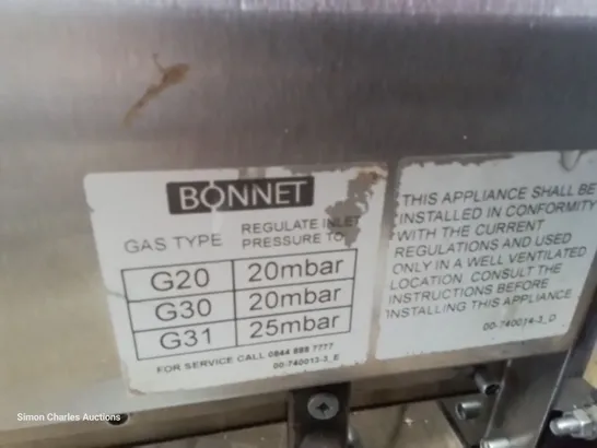 BONNET BCB600 CHARGRILL - NATURAL GAS MODEL