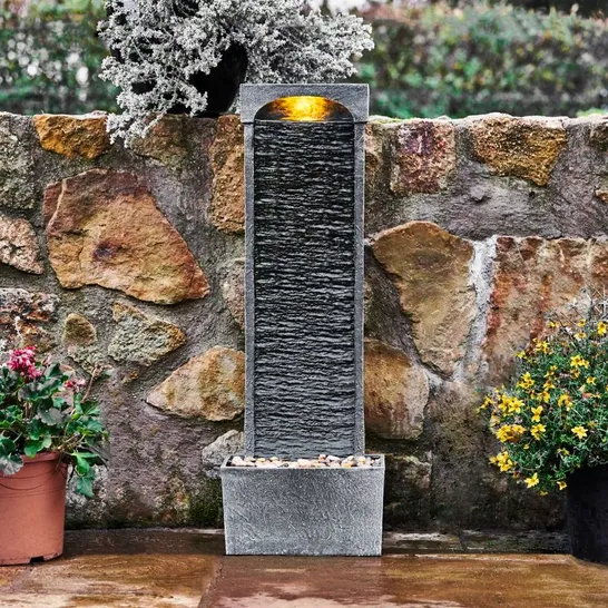 BOXED RESIN WATERFALL FOUNTAIN WITH LIGHT