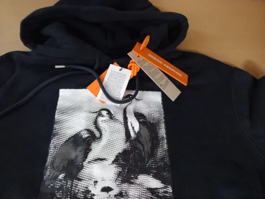 HERON PRESTON BLACK HOODIE - M