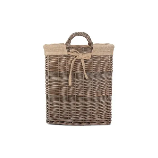 BOXED ANN WICKER LOG CARRIER 