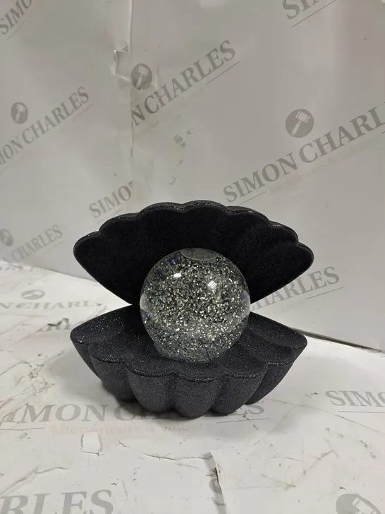 BOXED SENSE AROMA SEA SHELL LED COLOUR CHANGING LAMP - BLACK GLITTER