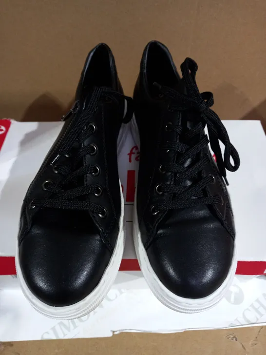 RIEKER ZIP TRAINERS BLACK UK SIZE 6 