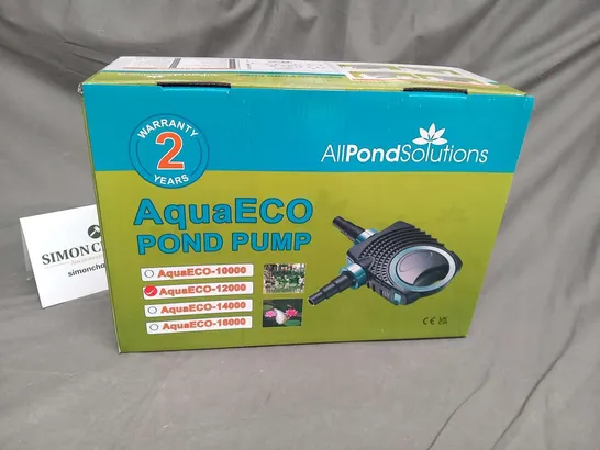 BOXED ALL POND SOLUTIONS AQUA ECO POND PUMP AQUA ECO-12000