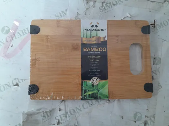 SEALED PANDAGRIP BAMBOO CUTTING BOARD WITH FOOD FUNNEL AND ANTI SLIP PADS