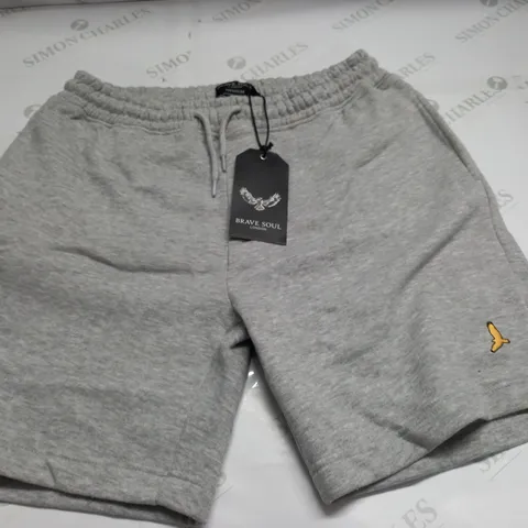 BRAVE SOUL GREY FLEECE SHORTS - MED