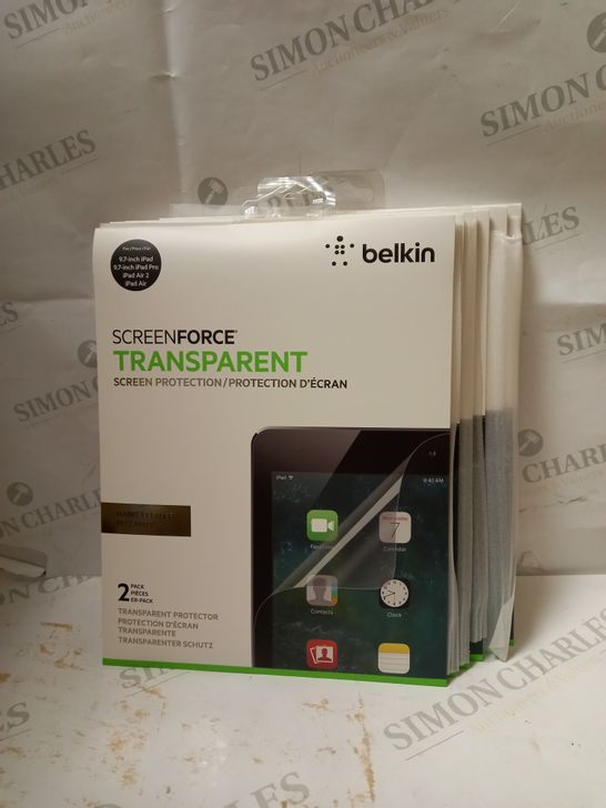 LOT OF APPROX 6 X 2 BELKIN SCREENFORCE TRANSPARENT PROTECTION FOR 9.7" IPAD PRO, IPAD AIR/ IPAD AIR 2	