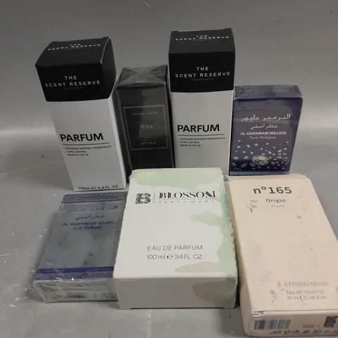 APPROXIMATELY 10 ASSORTED PERFUME/AFTERSHAVE PRODUCTS TO INCLUDE BLOSSOM, ORIGIN, AL HARAMAIN MILLION ETC - COLLECTION ONLY 