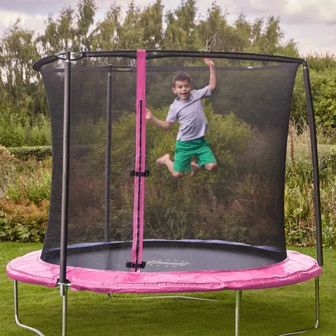 BOXED 8FT BOUNCE PRO TRAMPOLINE PINK 