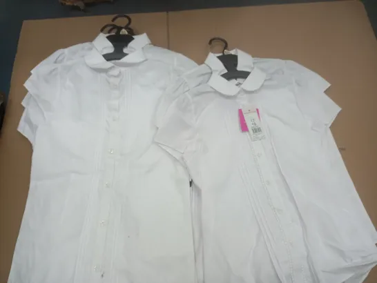 LARGE QUANTITY OF ASSORTED 2-PACKS OF WHITE SCHOOL SHIRTS - VARIOUS SIZES