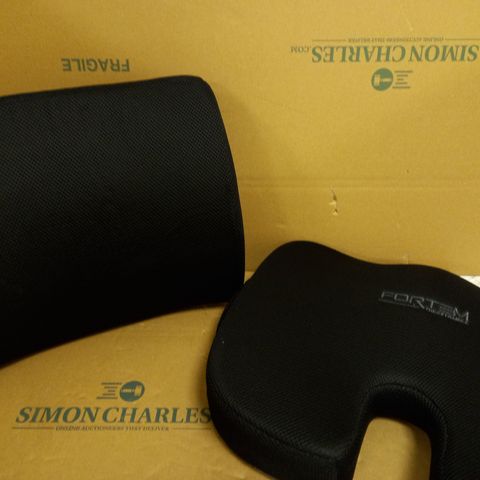 FORTEM BLACK LUMBAR AND BACK SUPPORT FOR OFFICE CHAIR
