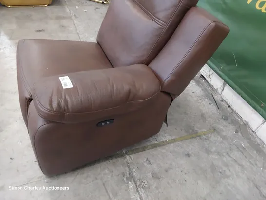 POWER RECLINING SECTION BROWN LEATHER 