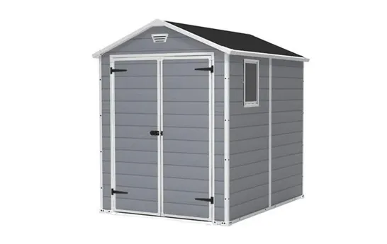 BOXED KETER MANOR 6FT. W × 8FT. D APEX OUTDOOR GARDEN SHED  