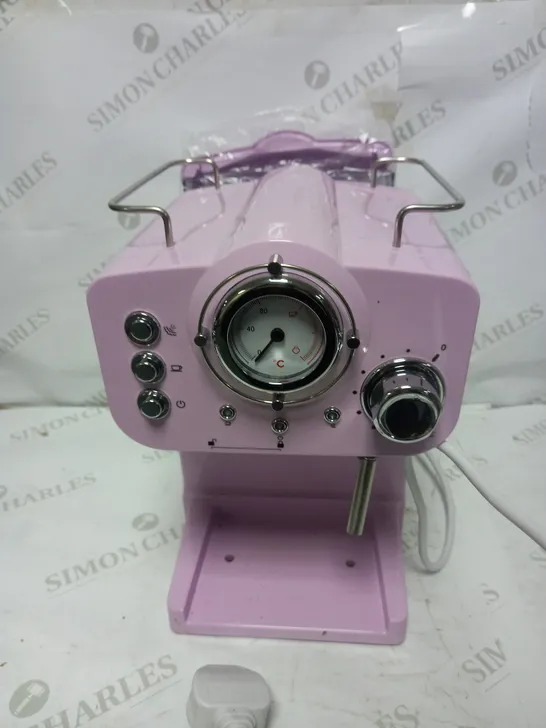 SWAN RETRO PUMP ESPRESSO COFFEE MACHINE - PINK