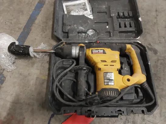 CLARKE CONTRACTOR 1200W SDS+ ROTARY HAMMER DRILL WITH CASE