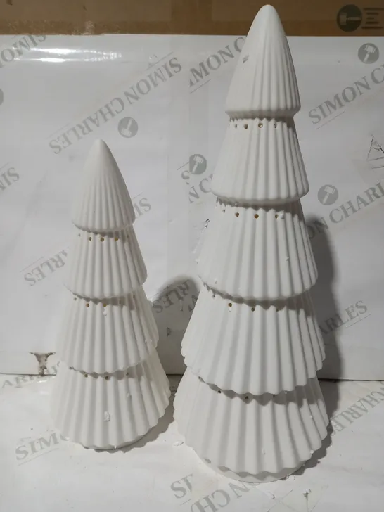 K BY KELLY HOPPEN SET OF 2 LARGE CERAMIC LIGHT UP ORNAMENTS