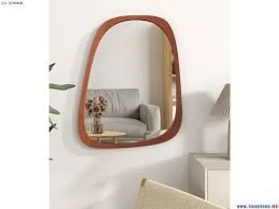 BOXED COSTWAY ASYMMETRICAL ABSTRACT IRREGULAR SHAPED MIRROR HD WALL MIRROR - NATURAL