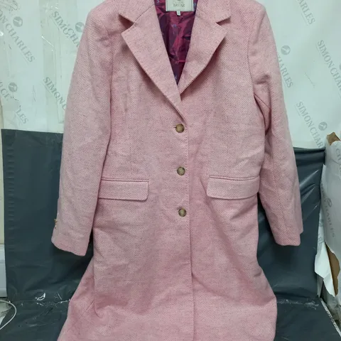 HOUSE OF BRUAR WOOL BLAZER JACKET IN PINK/WHITE - SIZE 16