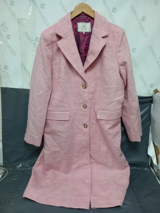 HOUSE OF BRUAR WOOL BLAZER JACKET IN PINK/WHITE - SIZE 16