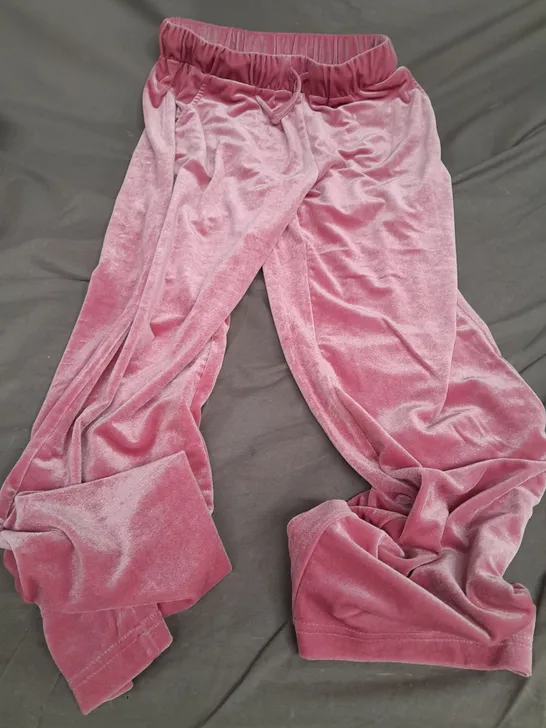 GIRLS VELOUR TRACKSUIT IN PINK - 13YR