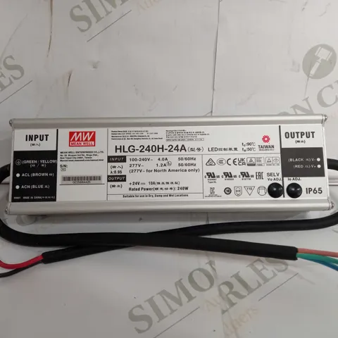 MEAN WELL HLG-240H-A SERIES NON-DIM CONSTANT VOLTAGE LED DRIVERS 192–240W