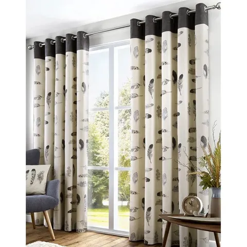 BAGGED COTTON ROOM DARKENING GROMMET/EYELET CURTAIN PAIR - 117 x 183CM (1 ITEM)