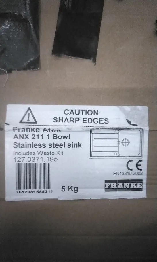 (NOT ORIGINAL PACKAGING) FRANKE ATON STAINLESS STEEL SINK 86 X 61CM 