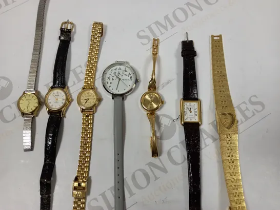 BOX OF 7 ASSORTED DRESS WATCHES IN VARYING BRANDS TO INCLUDE MONTINE, ESCORT, SEKONDA ETC