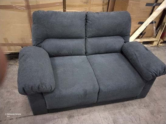 DESIGNER CHARCOAL FABRIC FIXED TWO SEATER SOFA 