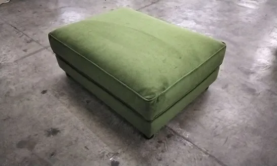 QUALITY DESIGNER LOUNGE CO FOOTSTOOL IN MOSS GREEN VELVET