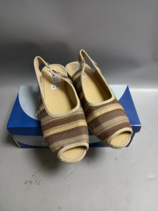 BOXED MIRAK CARLA BROWN LADIES SLING BACK OPEN TOE SANDALS SIZE EU 42