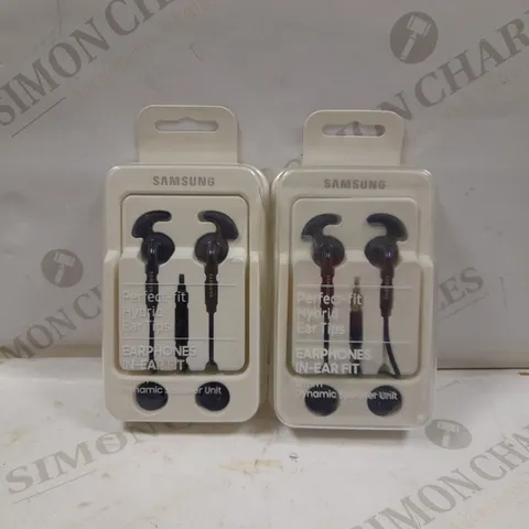 2 PAIRS OF SAMSUNG IN-EAR-FIT EO-EG920 BLUE BLACK EARPHONES 