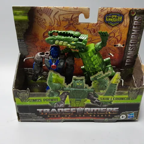 BOXED TRANSFORMERS RISE OF THE BEASTS TRA MV7 BA COMBINER 2PK OPTIMUS PRIMAL AND SKULL CRUNCHER