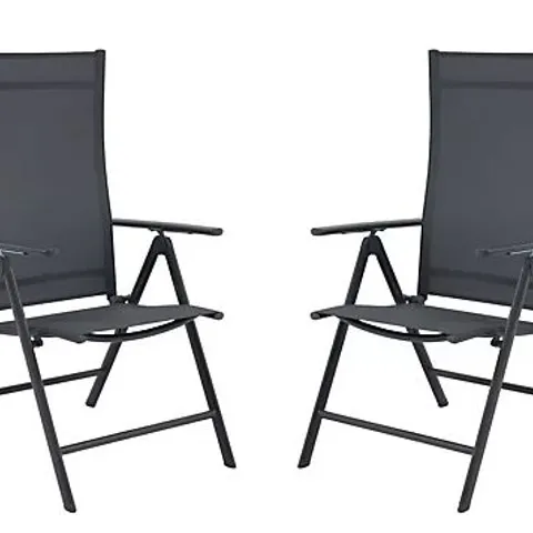 GREEN LOUNGE SET OF 2 FOLDING RECLINERS GRAPHITE